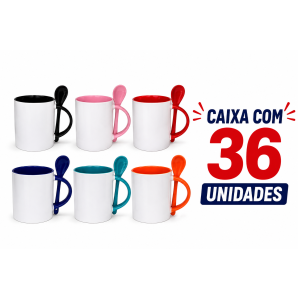 CANECA C/ COLHER RETA  - CX 36