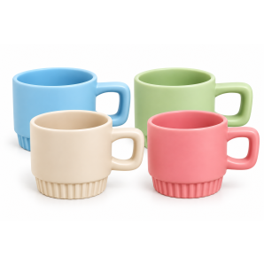 CANECA EMPILHÁVEL ALÇA QUADRADA 300ml 