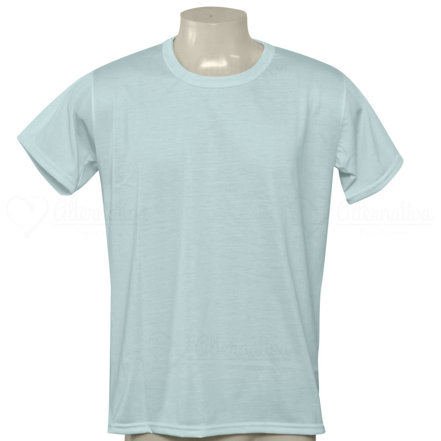Camiseta Azul Claro 100% Poliéster para Sublimação - MUNDIAL