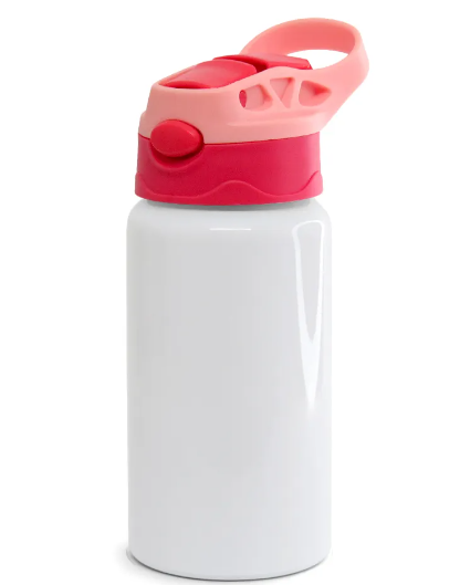 SQUEEZE ALUMINIO  500ML- TAMPA ROSA E VERMELHO