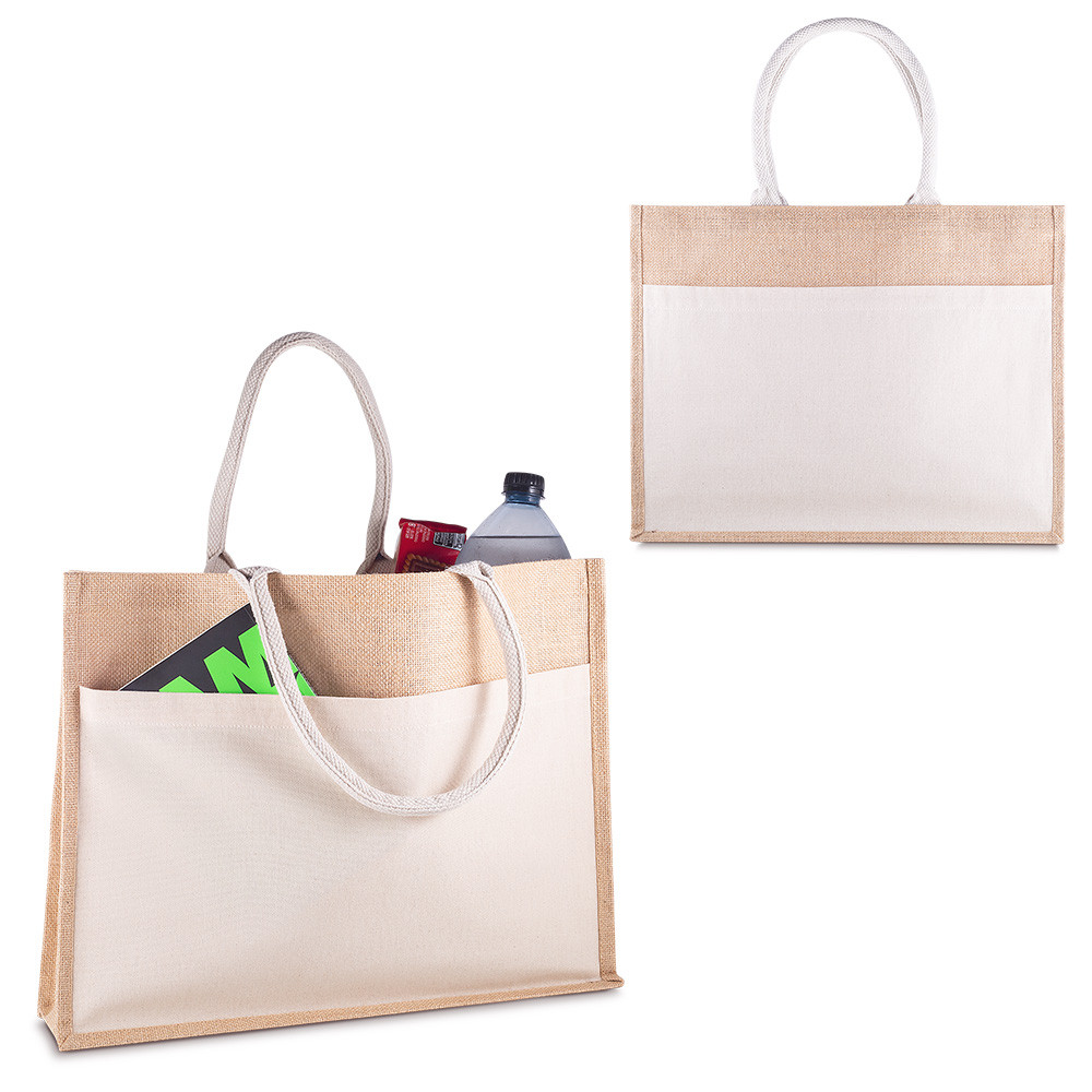 **SACOLA EM ALGODÃO c/ BOLSO