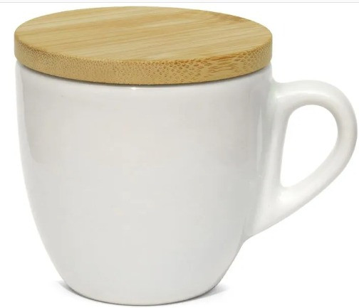 CANECA CONICA 200ML com tampa BAMBU