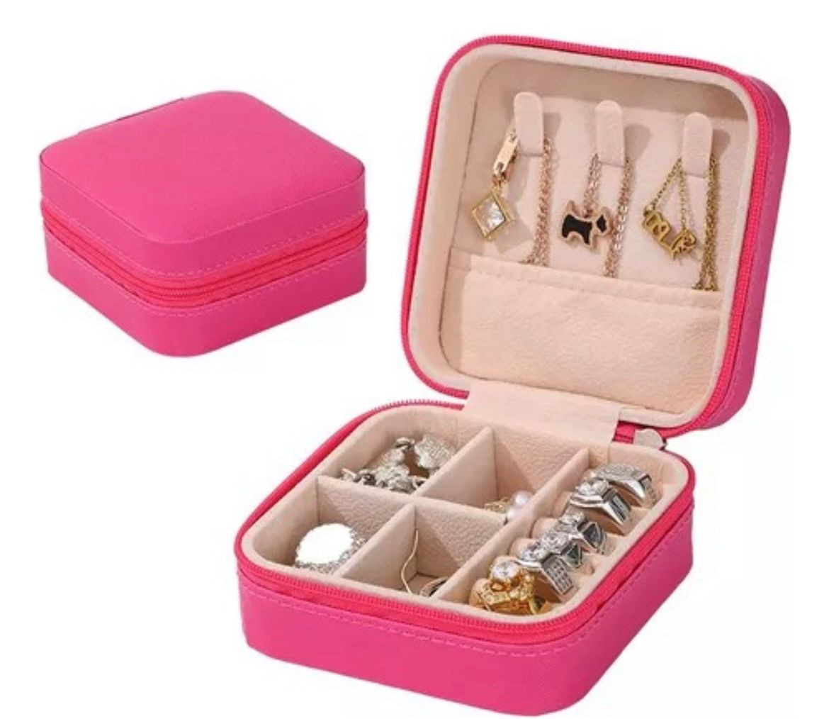 PORTA JOIAS EM COURO SINTETICO-PINK