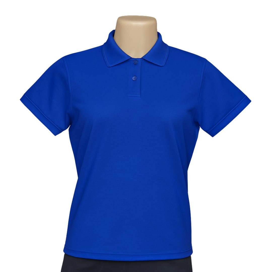 Camisa Polo Feminina Azul TECIDO PIQUET
