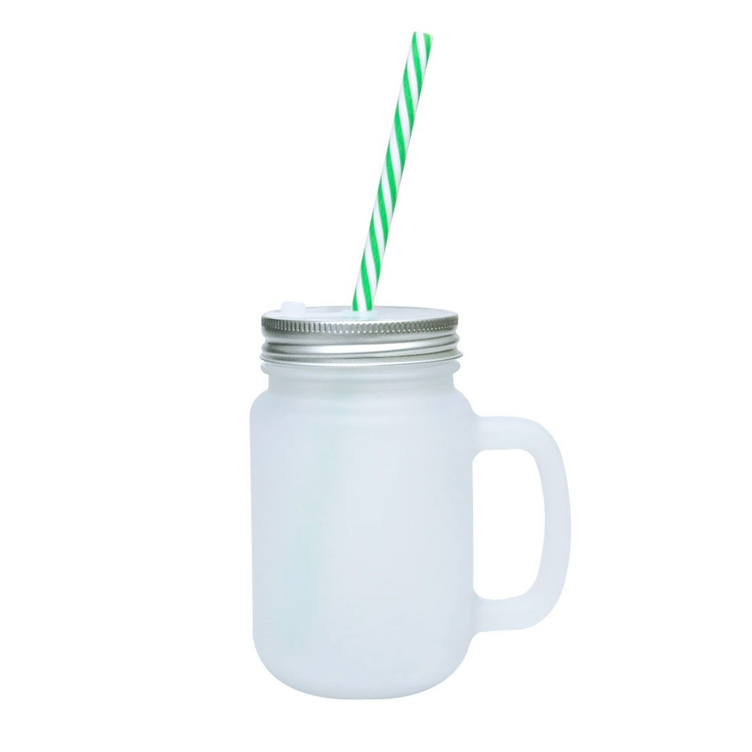 JARRA DE VIDRO C/ TAMPA - CANUDO 350 ML