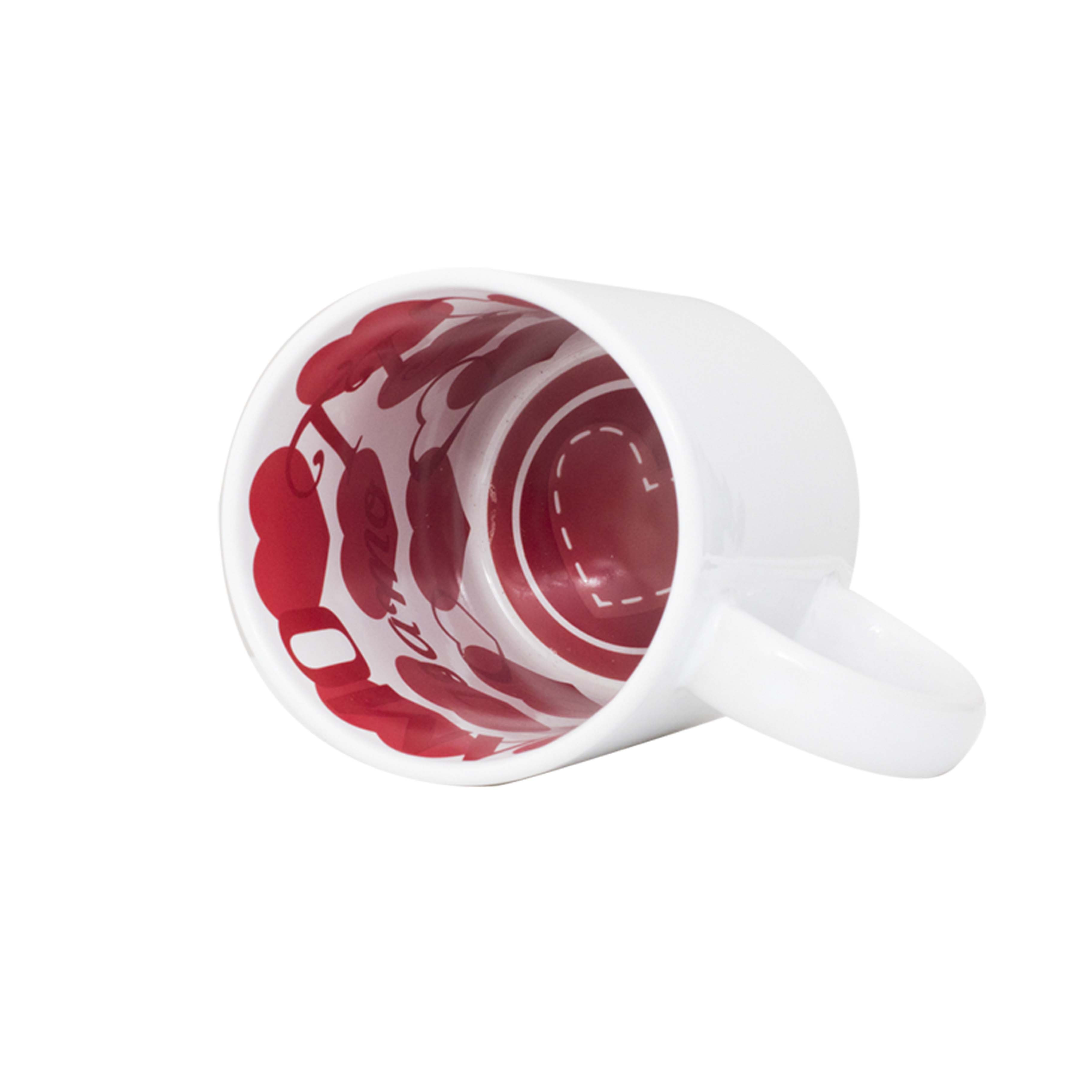 Caneca Cerâmica Branca com escrita interna Te Amo