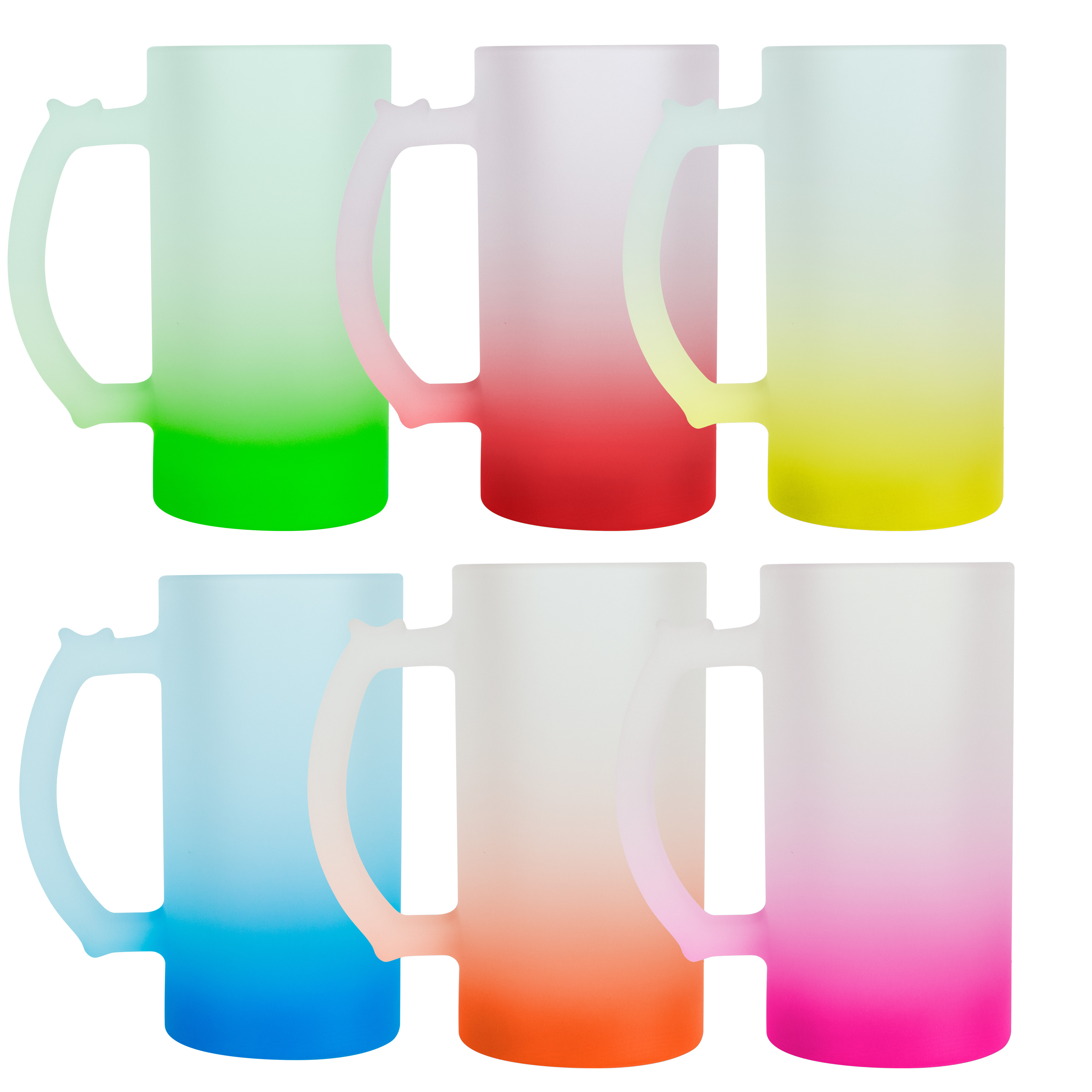 CANECO CHOPP VIDRO JATEADO DEGRADE- cx/2 unidades -475 ML