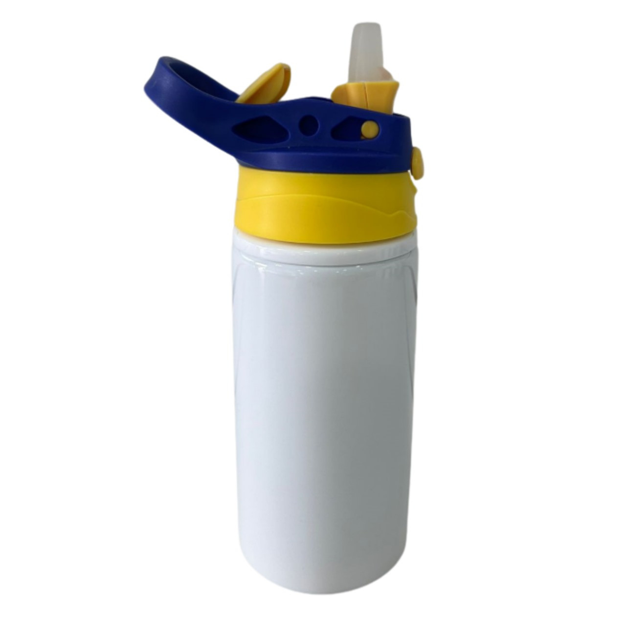 SQUEEZE ALUMINIO  500ML- TAMPA AZUL ESCURO E AMARELO