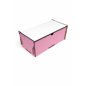 CAIXA EM MDF PARA 2 CANECAS-ROSA