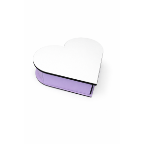 CAIXA MDF EM FORMATO CORAÇÃO LILÁS