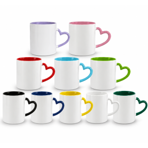 Caneca C/ Alça Coração Interior colorido