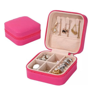 PORTA JOIAS EM COURO SINTETICO-PINK