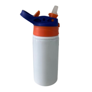 SQUEEZE ALUMINIO  500ML- TAMPA AZUL E LARANJA