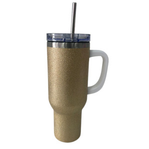 COPO TÉRMICO SUBLIMAÇÃO DOURADO GLITTER- 1200ML