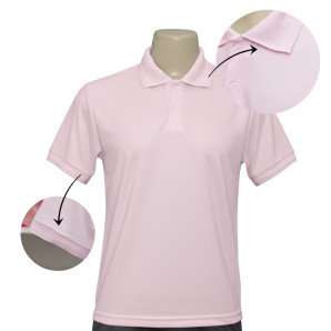 Camisa Polo Masculina Rosa TECIDO PIQUET