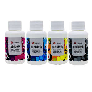 KIT 4 TINTAS SUBLIMÁVEIS GÊNESIS 400ML ( 100 ML DE CADA COR)