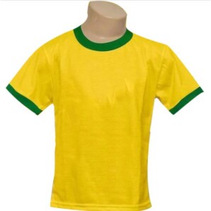 CAMISA INFANTIL POLIESTER AMARELO /DEBRUM VERDE- EDIÇÃO ESPECIAL COPA