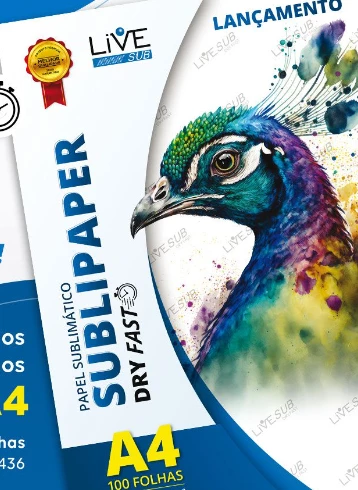 PAPEL SUBLIMATICO LIVE SUB- DRY FAST -A4 -100 FOLHAS