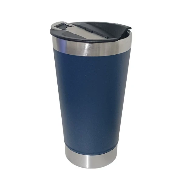 Copo Térmico Inox AZUL  C/ Abridor de Garrafa