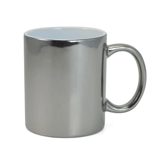 Caneca Ceramica Cromada Prata