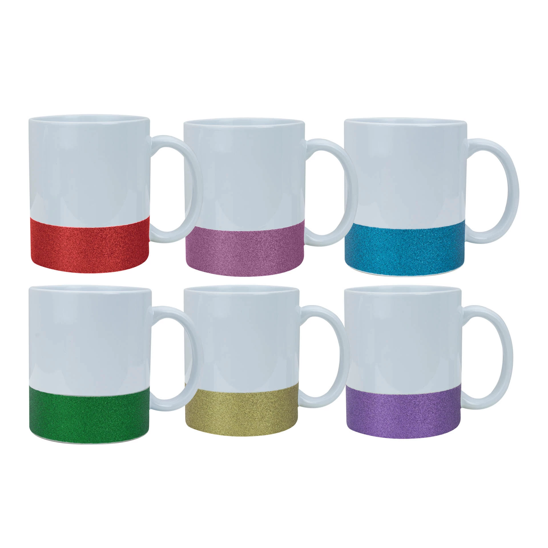 Caneca Branca 325ml - Com Base Glitter