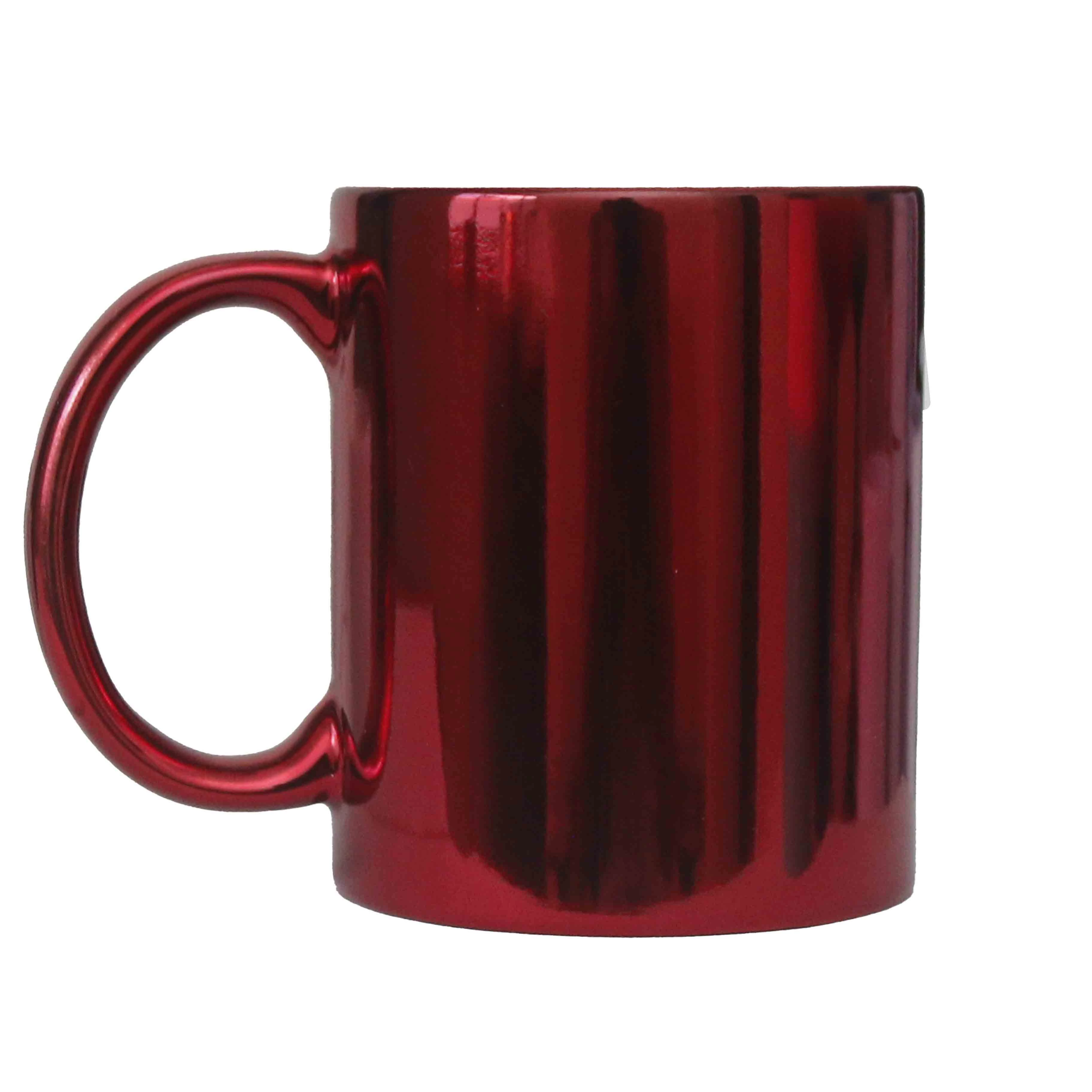 Caneca Ceramica Cromada vermelha