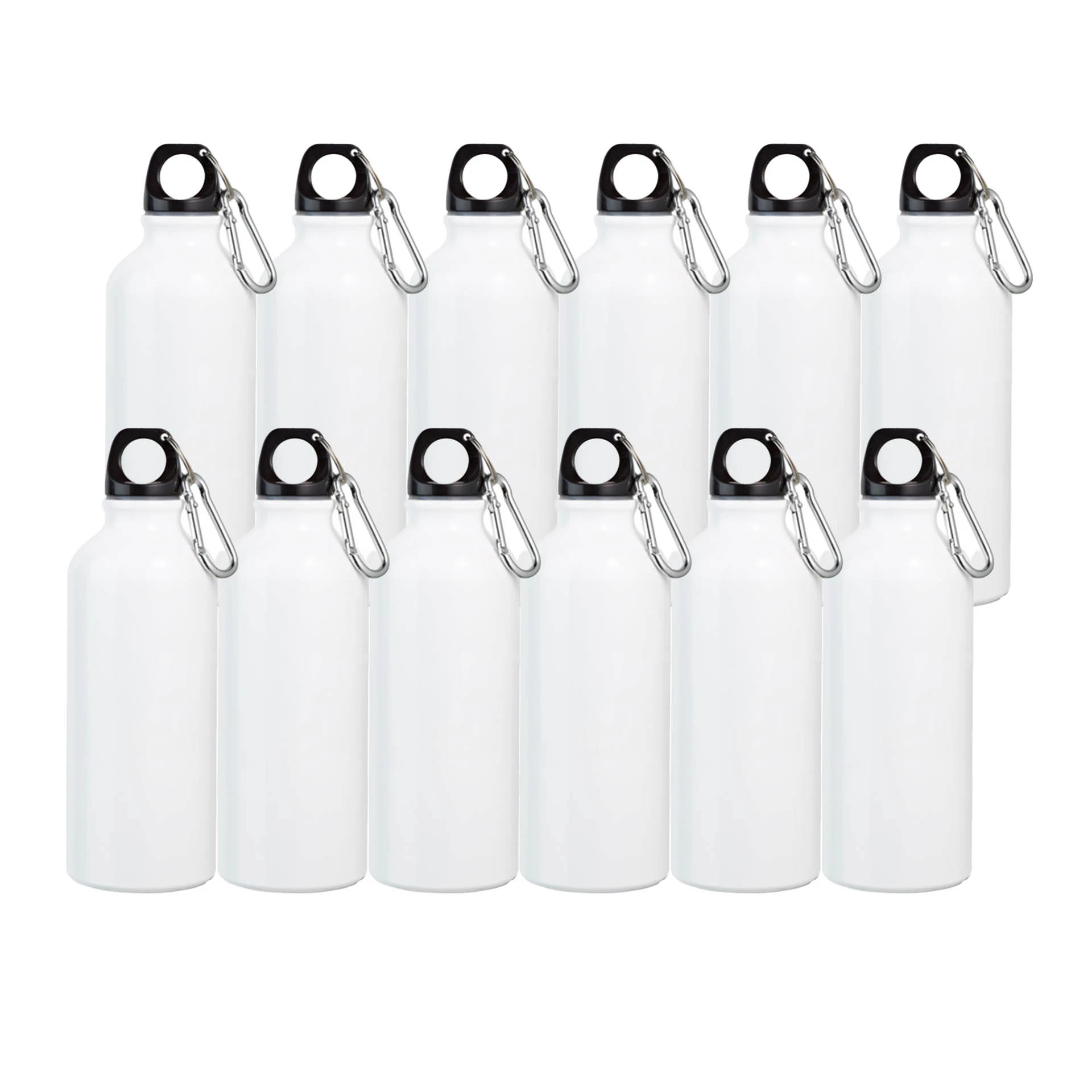 Squeeze Alumínio Mosquetão Branco 600ml - 60 unidades