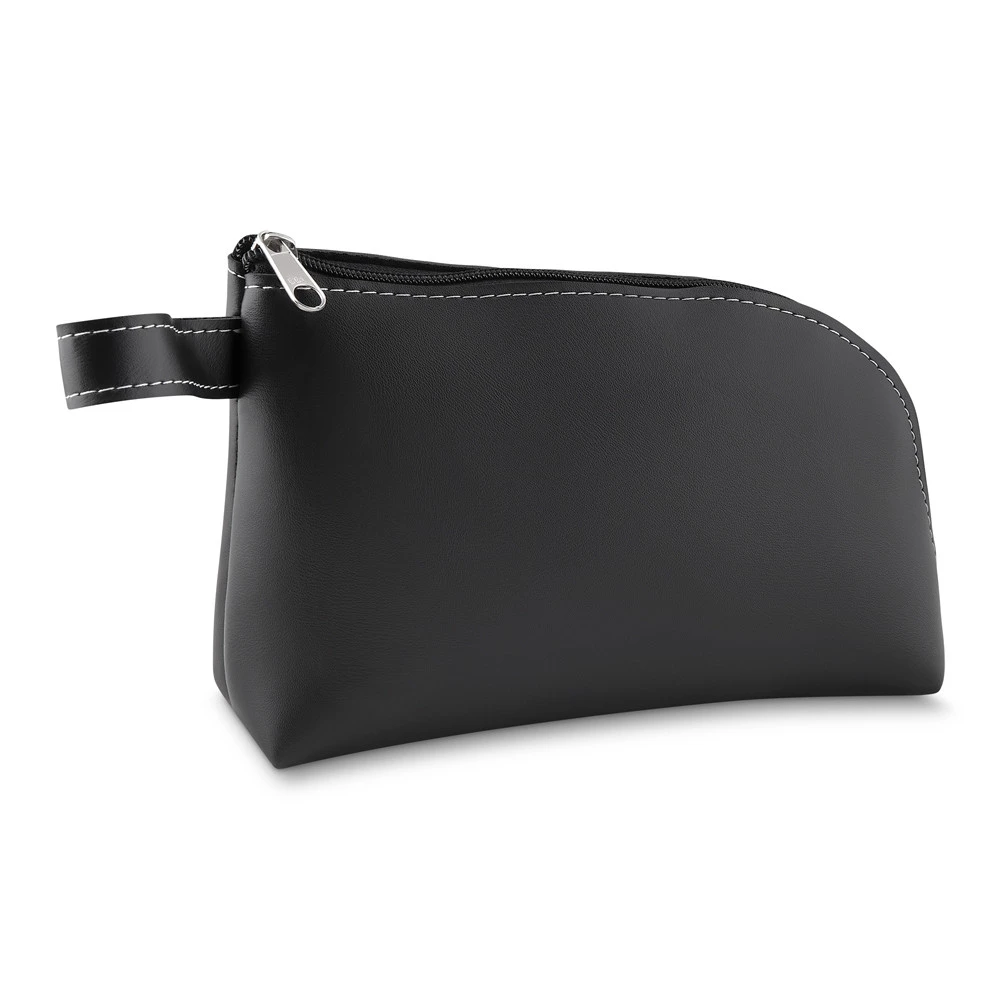NECESSAIRE PEQUENA EM COURO SINTETICO- PRETA