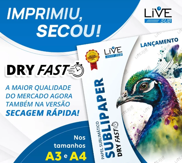 PAPEL SUBLIMATICO LIVE SUB- DRY FAST -A3 -100 FOLHAS