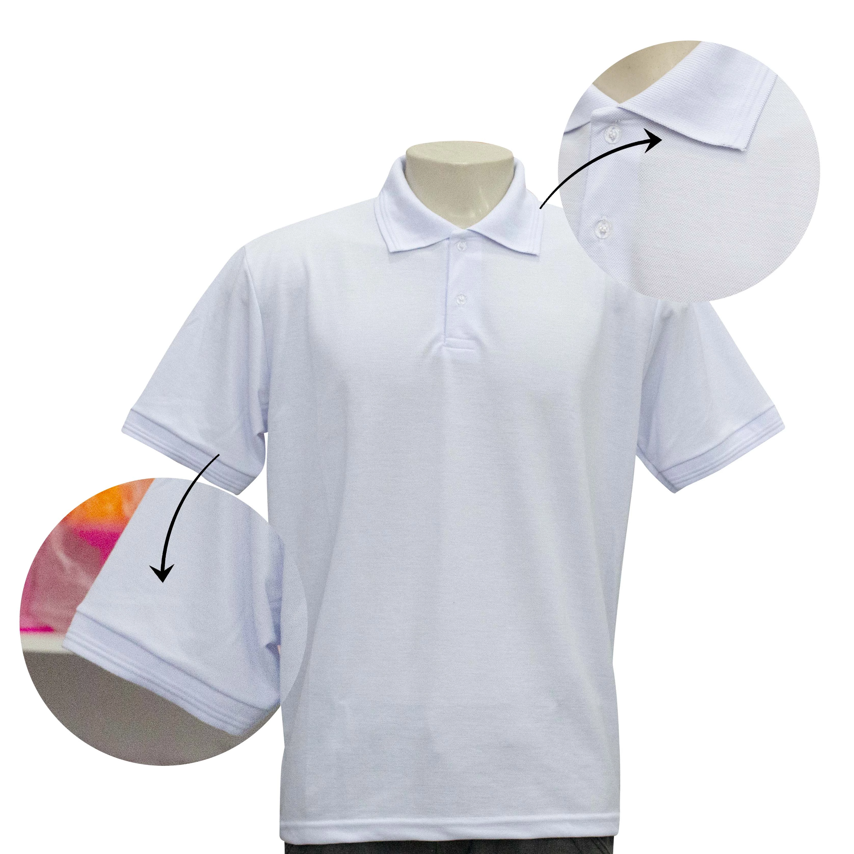 Camisa Polo Masculina Branca TECIDO PIQUET