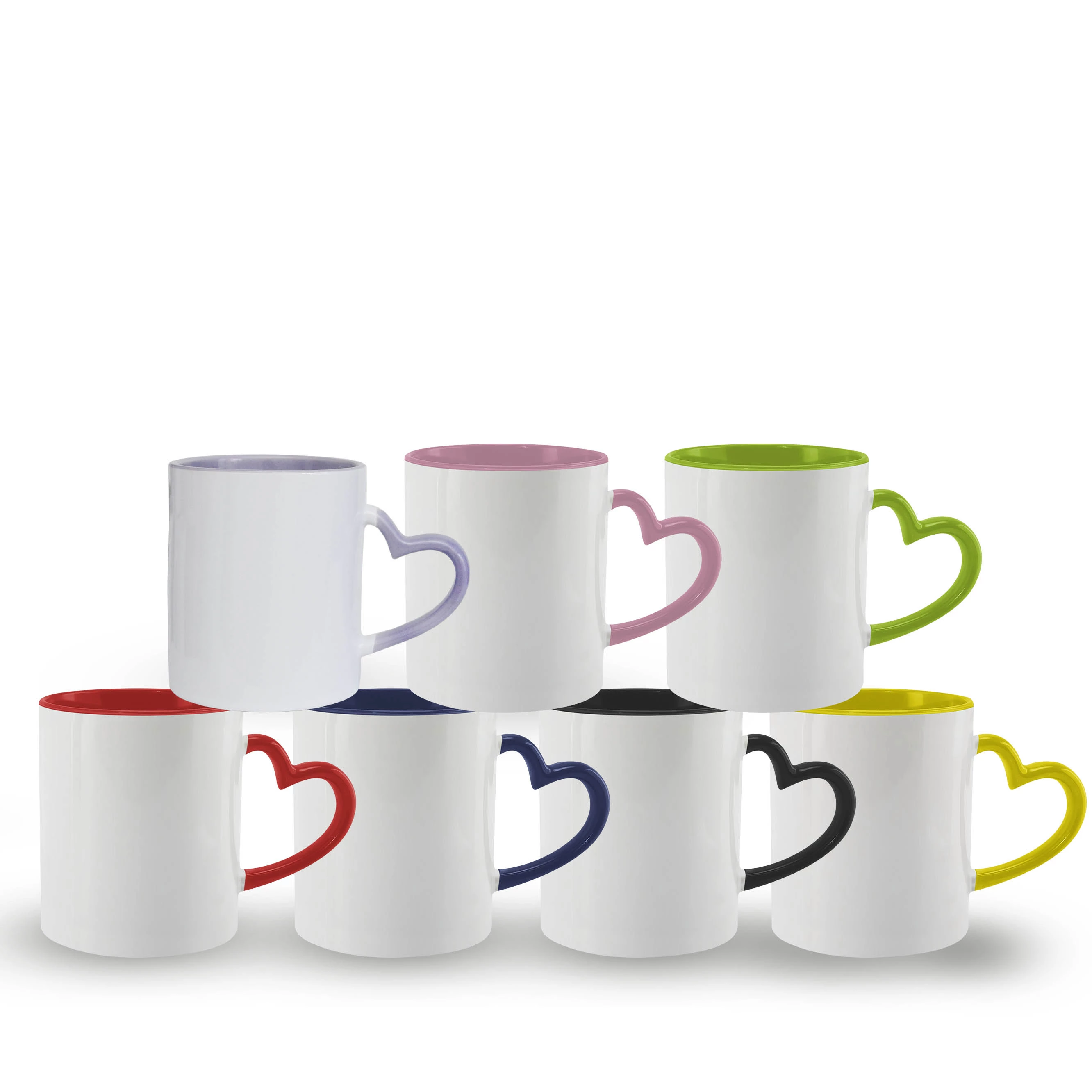 Caneca C/ Alça Coração Interior colorido. 