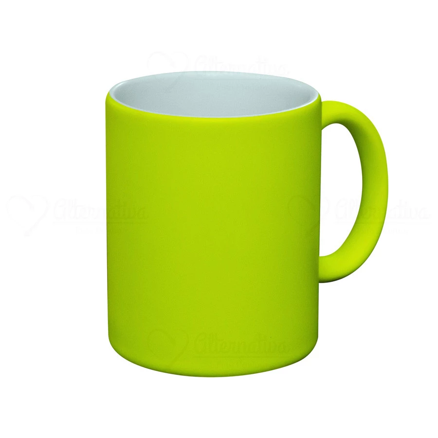 Caneca Cerâmica Amarela Neon