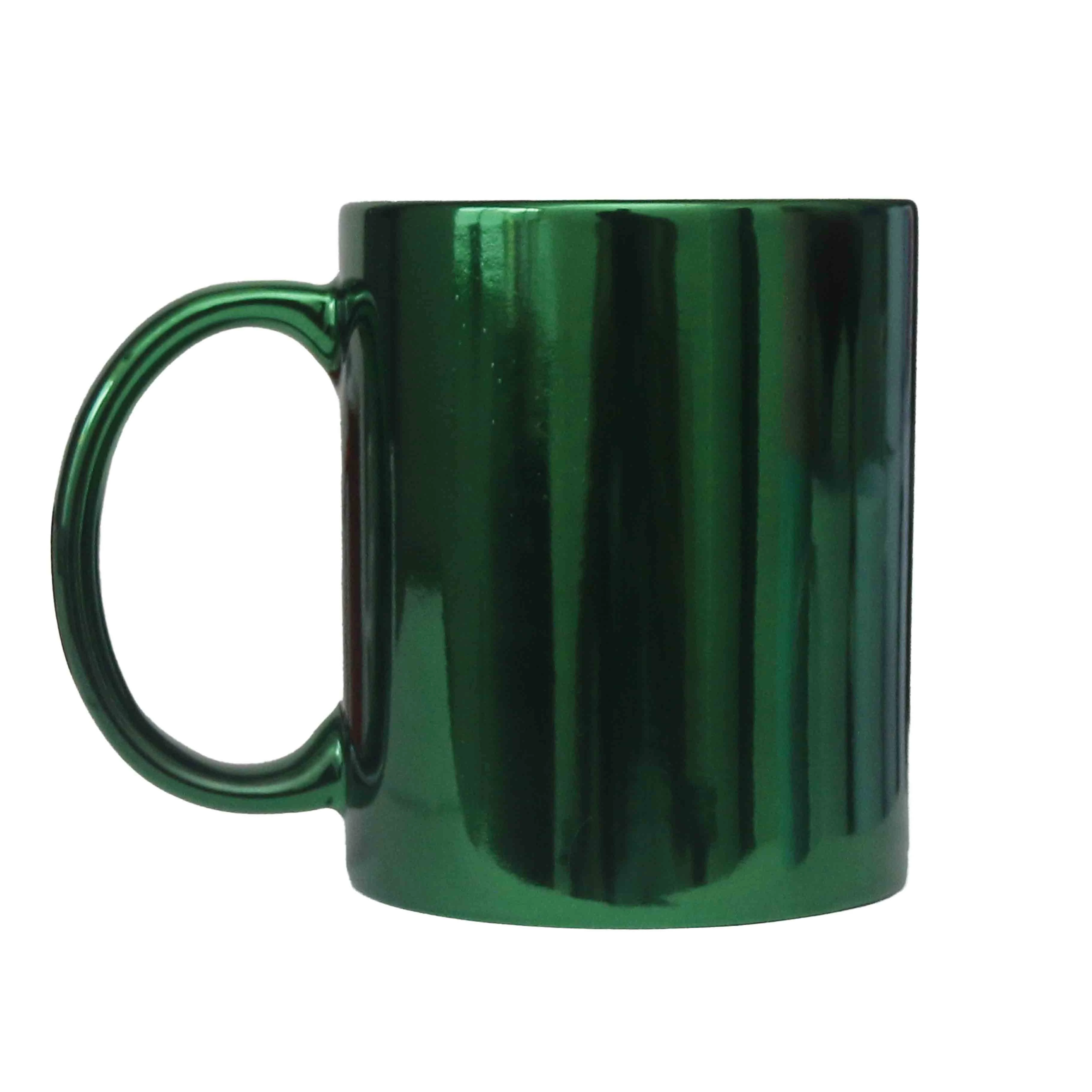 Caneca Ceramica Cromada verde