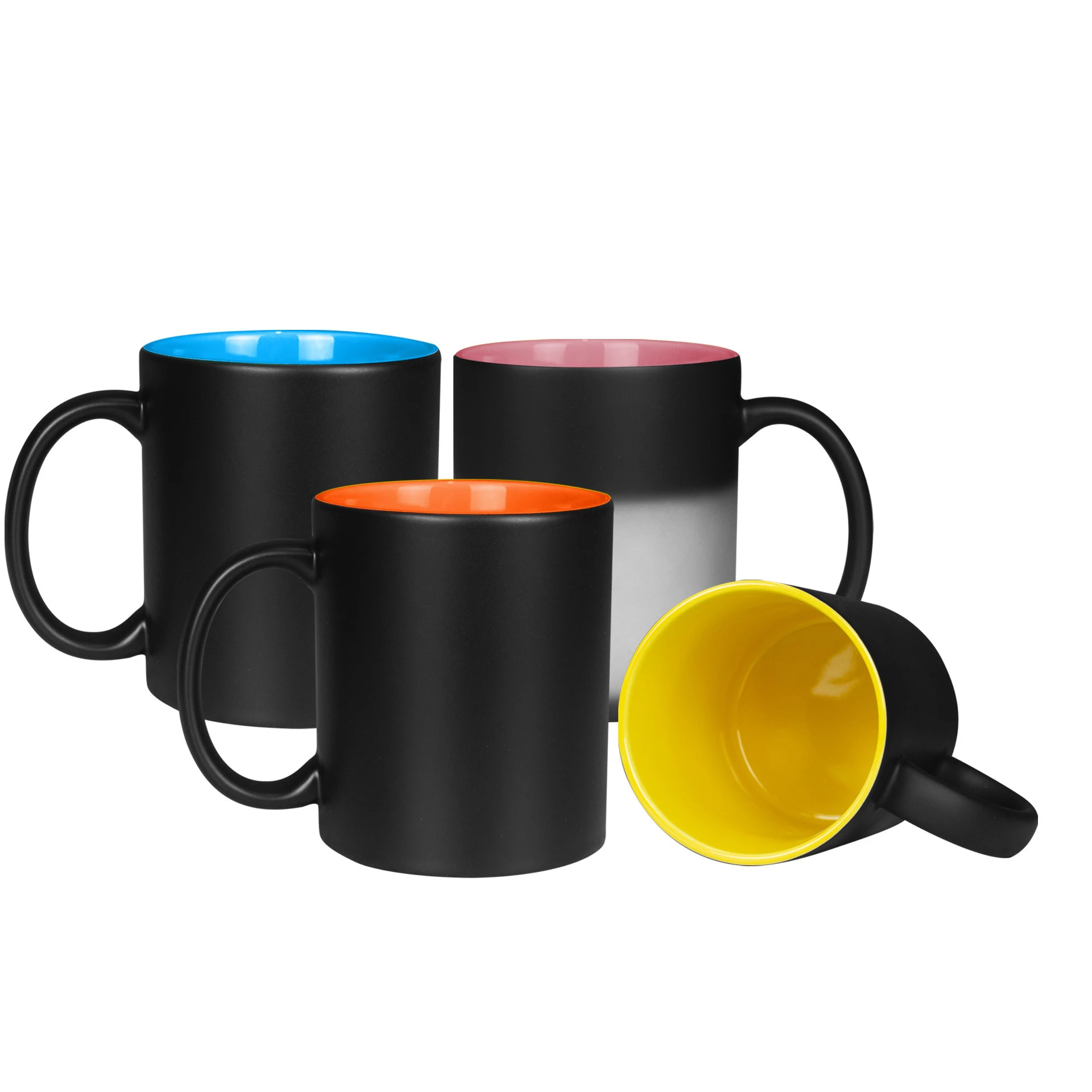 CANECA MAGICA- PRETA FOSCA- INTERNO COLORIDO