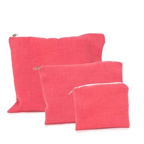 NECESSAIRE EM LINHO - COR CORAL 