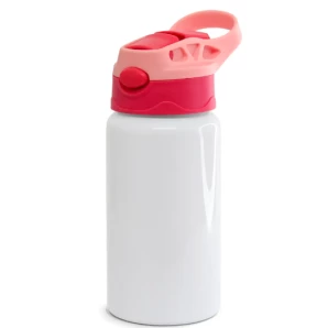 SQUEEZE ALUMINIO  500ML- TAMPA ROSA E VERMELHO