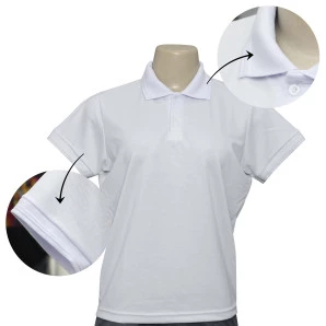 Camisa Polo Feminina Branca TECIDO PIQUET