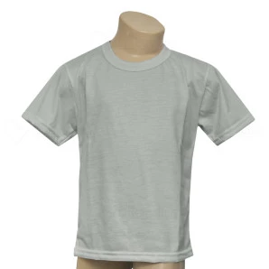 Camiseta Poliéster Tradicional Cinza Infantil