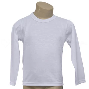 Camiseta Poliéster Tradicional Manga Longa Infantil