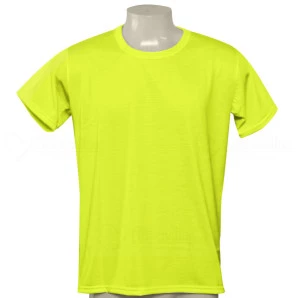 Camisa Poliéster Tradicional Amarelo Neon