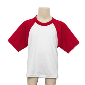 Camiseta Raglan Manga Vermelha Infantil