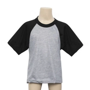 Camisa Raglan Mescla Manga Preta Infantil