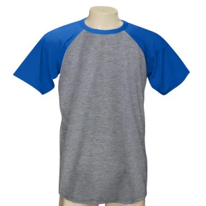 Camisa Raglan Mescla Manga Azul