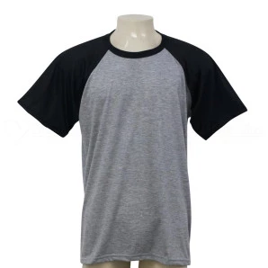 Camisa Raglan Mescla Manga Preta