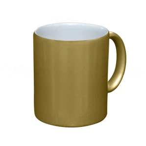 Caneca Cerâmica Dourada Perolada