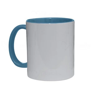 Caneca de Cerâmica Interior e Alça Azul