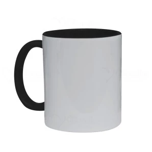 Caneca de Cerâmica Interior e Alça Preta