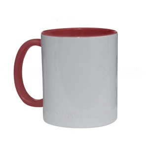 Caneca de Cerâmica Interior e Alça Vermelha