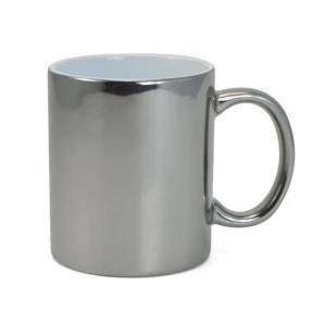 Caneca Ceramica Cromada Prata