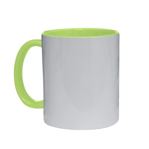 Caneca de Cerâmica Interior e Alça Verde Claro